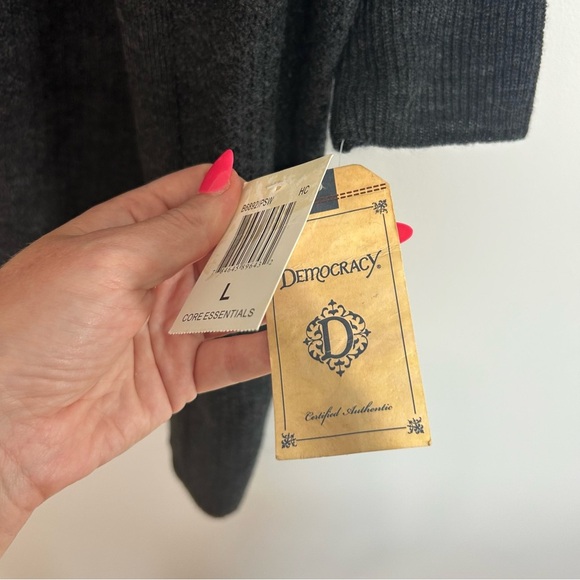 NWT Democracy Lace Up Back Open Front Knit Cardigan Sweater Women’s Size Large - Picture 5 of 7